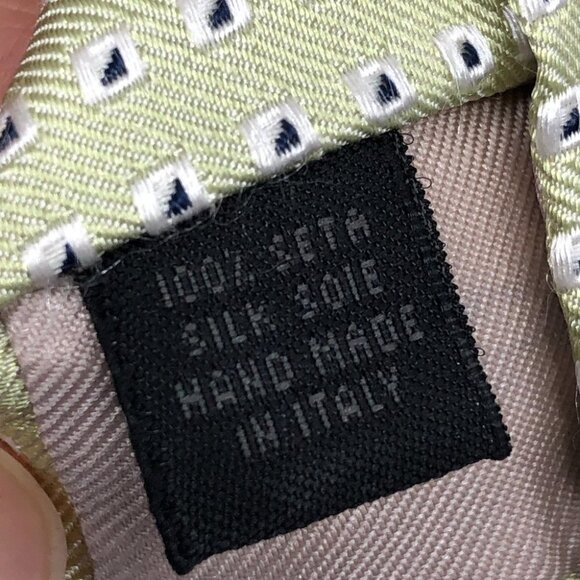 Harry Rosen Light Green printed Silk Wide Tie - Picture 8 of 12